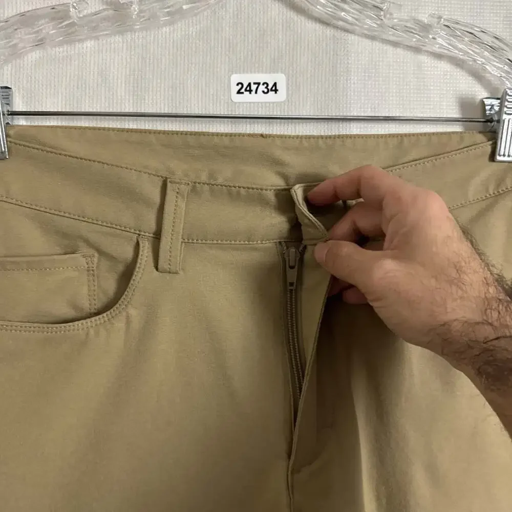 Prana Men's 30/32 Beige Stretch Polyester Slim Fit Chino Pants With Pockets
